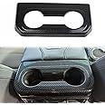 Fewshaw Carbon Fiber Rear Row ArmrestBox Cup Holder Cover Trim for 2019-2025 Chevy Silverado 1500/GMC Sierra 1500 for 2020-2025 Sierra/Silverado 2500 3500 HD