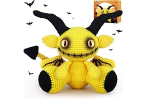 Crochetta Crochet Kit for Beginners, Amigurumi Crocheting Kits w Step-by-Step Video Tutorials, Knitting Starter Supplies for Adults Kids, Crochet Devil (40%+ Yarn)