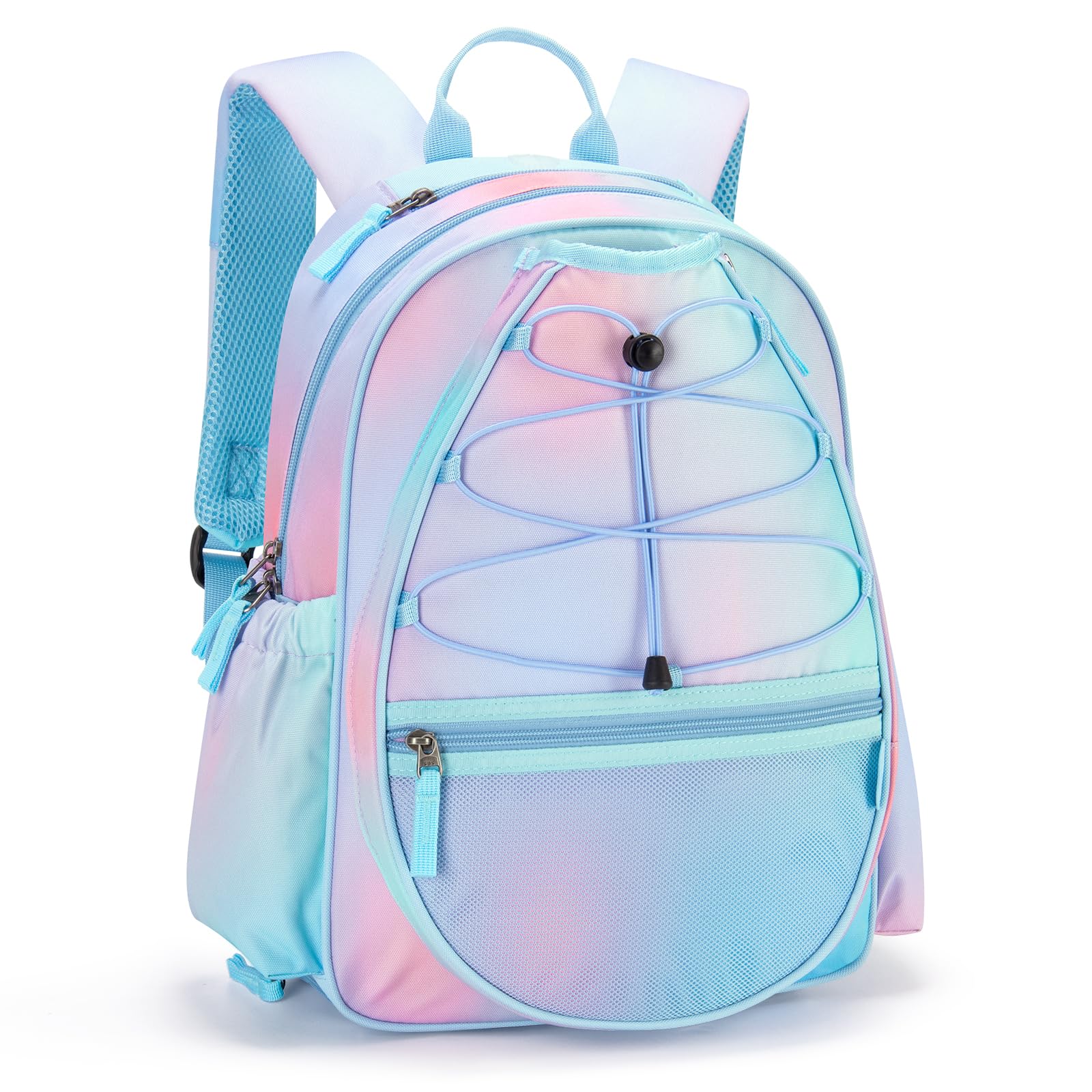 Photo 1 of Choco Mocha Kids Tennis Bag for Girls, Kids Tennis Backpack Racket Bag, junior tennis bag 16 Inch, Dot Blue Pink