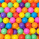 Ball Pit Balls for Kids, 500 pcs 2.15 Inches Small Size Thicken Soft Plastic Crush Proof Ball Pit Balls BPA Phthalate Free Baby Toddler Toy Ball with 7 Color Rainbow Colors