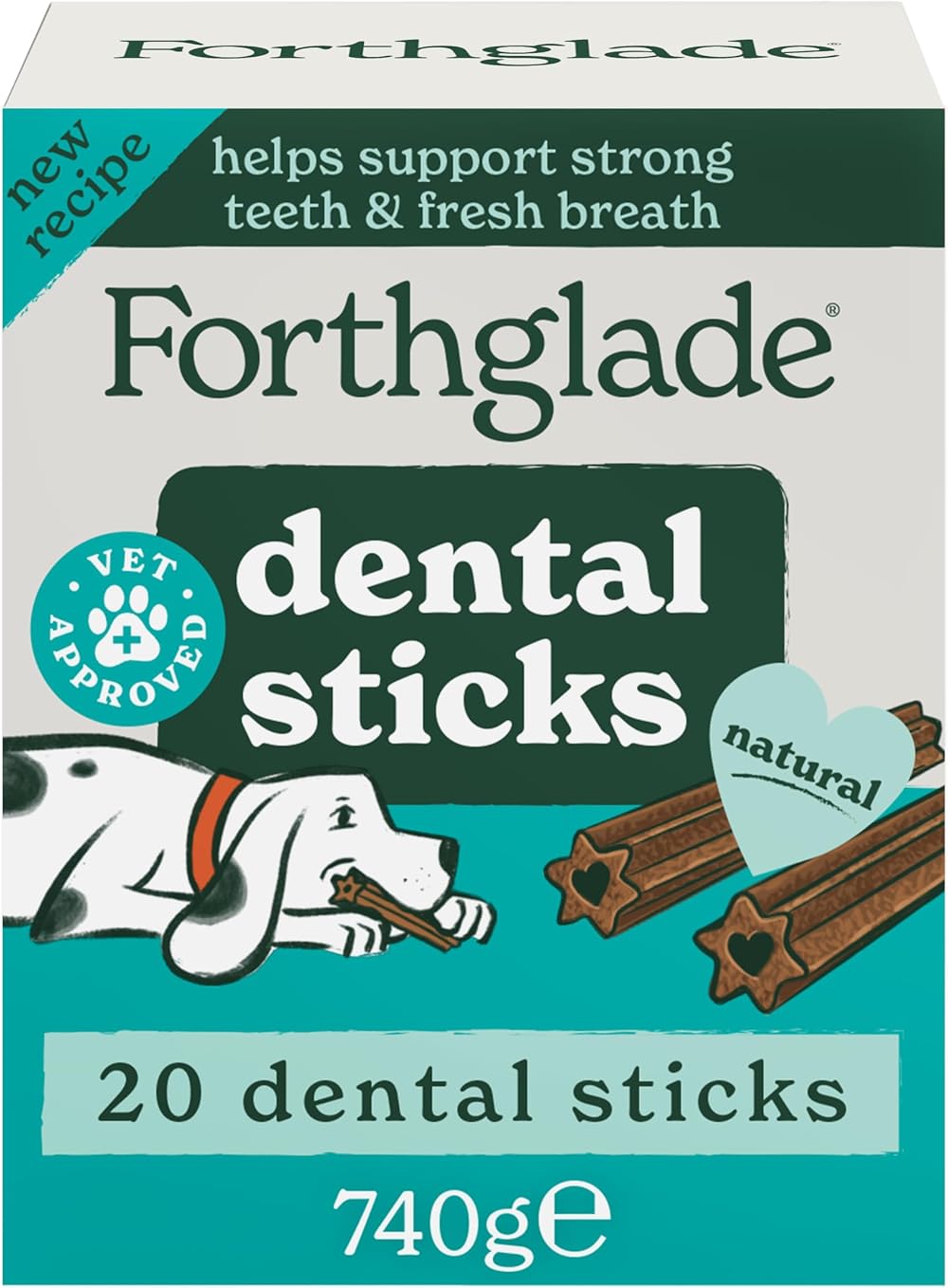 Forthglade Natural Dog Dental Sticks 4 x 185g Plant Based Grain Free