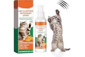 Natural Cat Deterrent Spray, Kitten&Cat Pee Repellent Spray Indoor & Outdoor, Cat Deterrent for Scratching, Keep Cats Away, 1