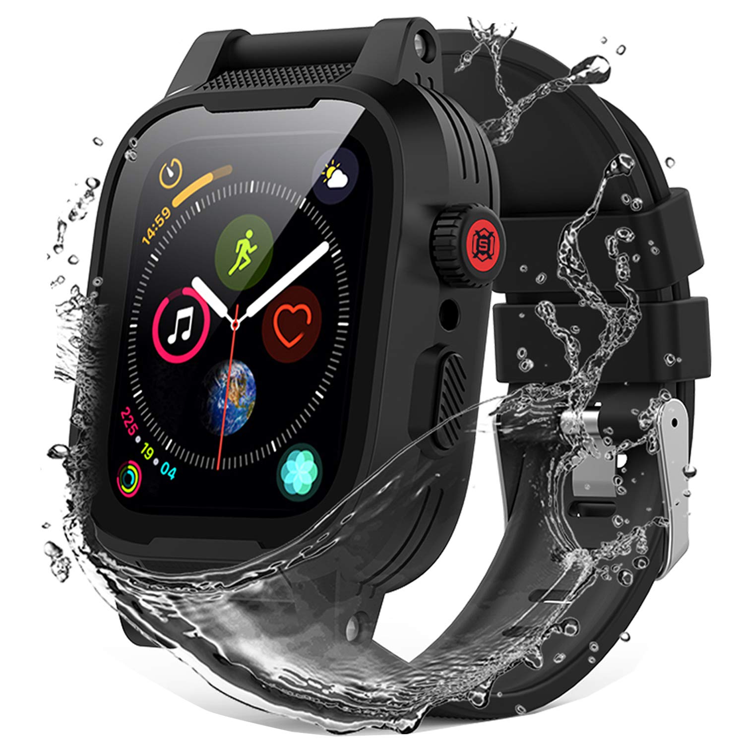 Photo 1 of YOGRE Apple Watch 44mm Case Series 6/5/4/SE, Waterproof Protective Case with Built-in Screen Protector, Dustproof Shockproof Case for iWatch Series 6/5/4/SE
