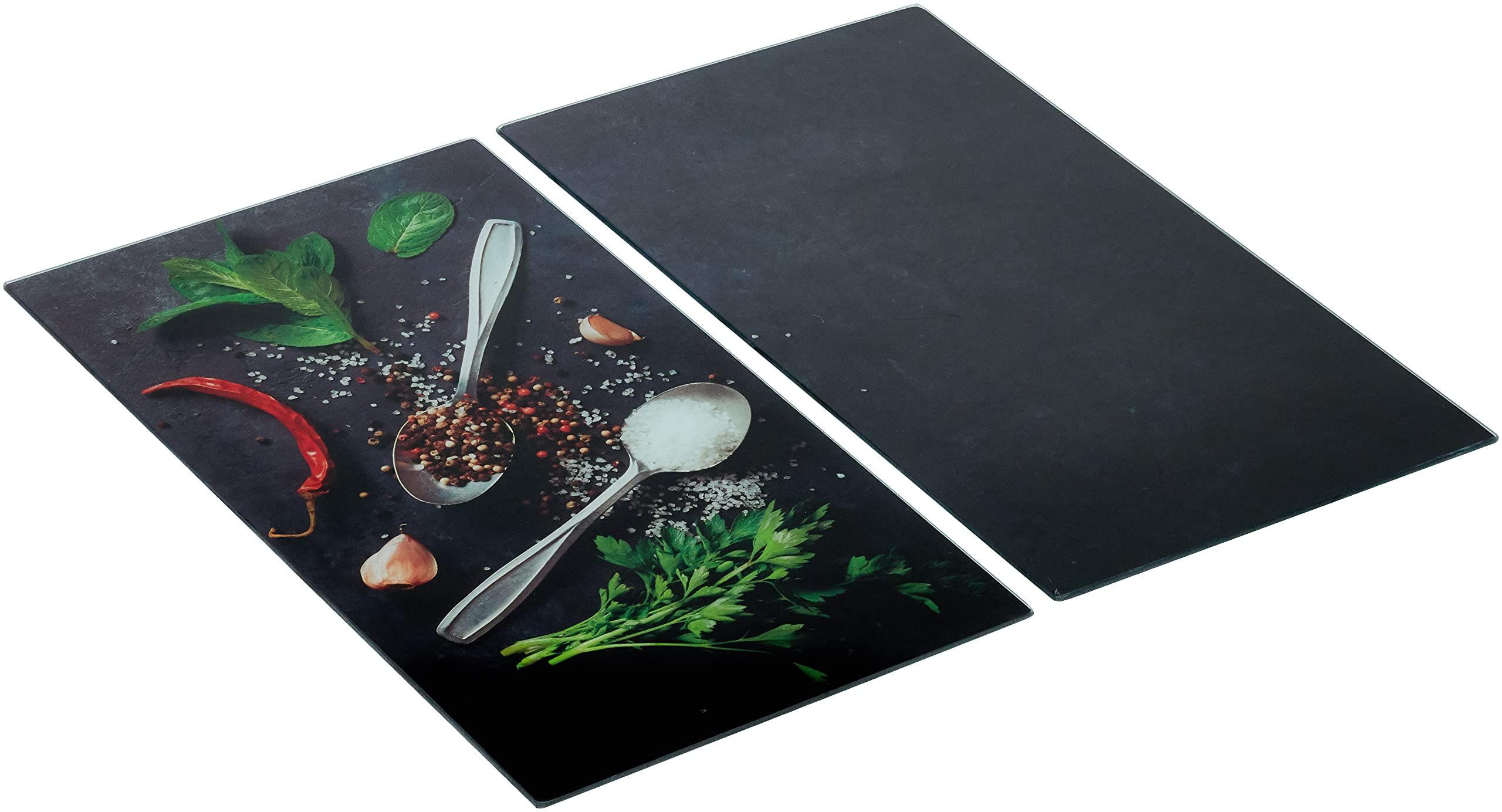 Allstar Basil Set of 2 Glass Protectors for Glass-Ceramic or Induction Hobs Tempered Glass 30 x 0.8 x 52 cm Multi-Coloured