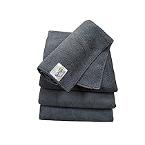 SOFTSPUN Microfiber Cloth – 4 pcs – 40×40 cms – 340 GSM Grey- Thick Lint & Streak-Free Multipurpose Cloths – Automotive Microfibre Towels