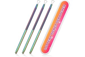 SICUTOZ 3PCS Lottery Ticket Scratcher Tool, Scratch Off Tool, Metal Lottery Scratcher Tool, Lotto Scratcher Label Scraper for Lottery Ticket, Multi-Use Scraping Tool for Tickets Stickers Labels Films