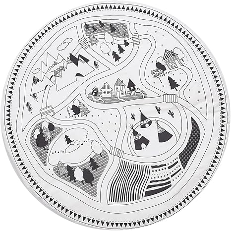FidgetGear Children Printing Padded Play Mats Rugs Nursery Baby Bedding Blanket Round Crawling Mat Cotton Kids Room Floor Carpet