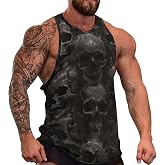 RASBCTK Men's Graphic Tank Tops Novelty Skull 3D Muscle Casual Sleeveless T-Shirt Summer Cool Tees