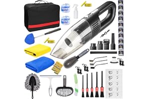 GASLIKE Car Detailing Kit Interior Cleaner, Car Cleaning Kit with 8000PA Cordless Pink Handheld Vacuum Cleaner, Car Interior Detailing Brush Set,Car Accessories for Men Women