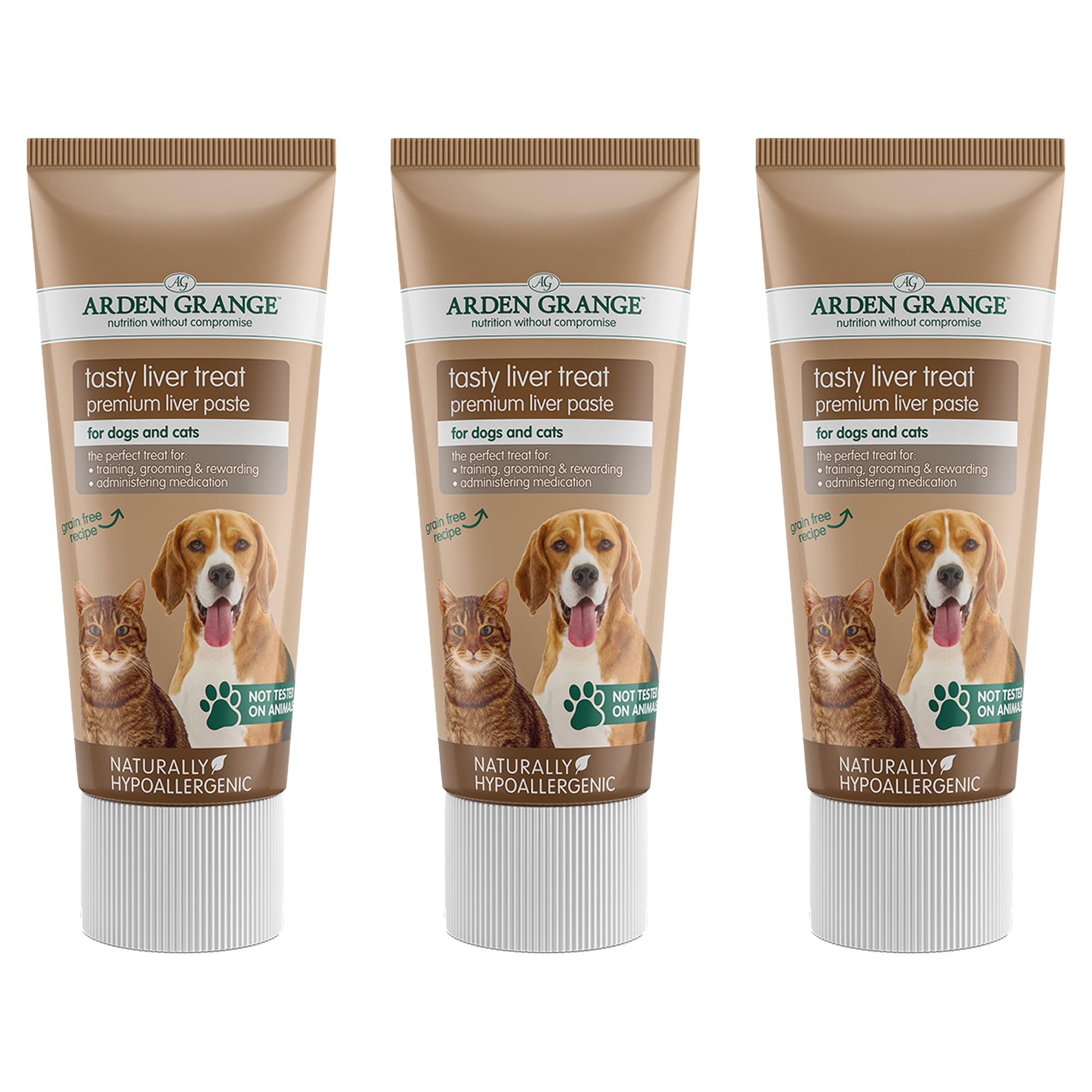 Arden Grange Premium Liver Paste Treat for Adult Dogs and cats (3 x 75g)
