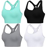 Evercute Racerback High Support Bras Adjustable Sports Bras for Women 3/4 Pack Seamless Padded Workout Bras Yoga Athletic Bra
