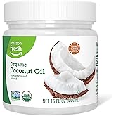 Amazon Fresh, Organic Refined Coconut Oil, 15 Fl Oz (Previously Happy Belly, Packaging May Vary)