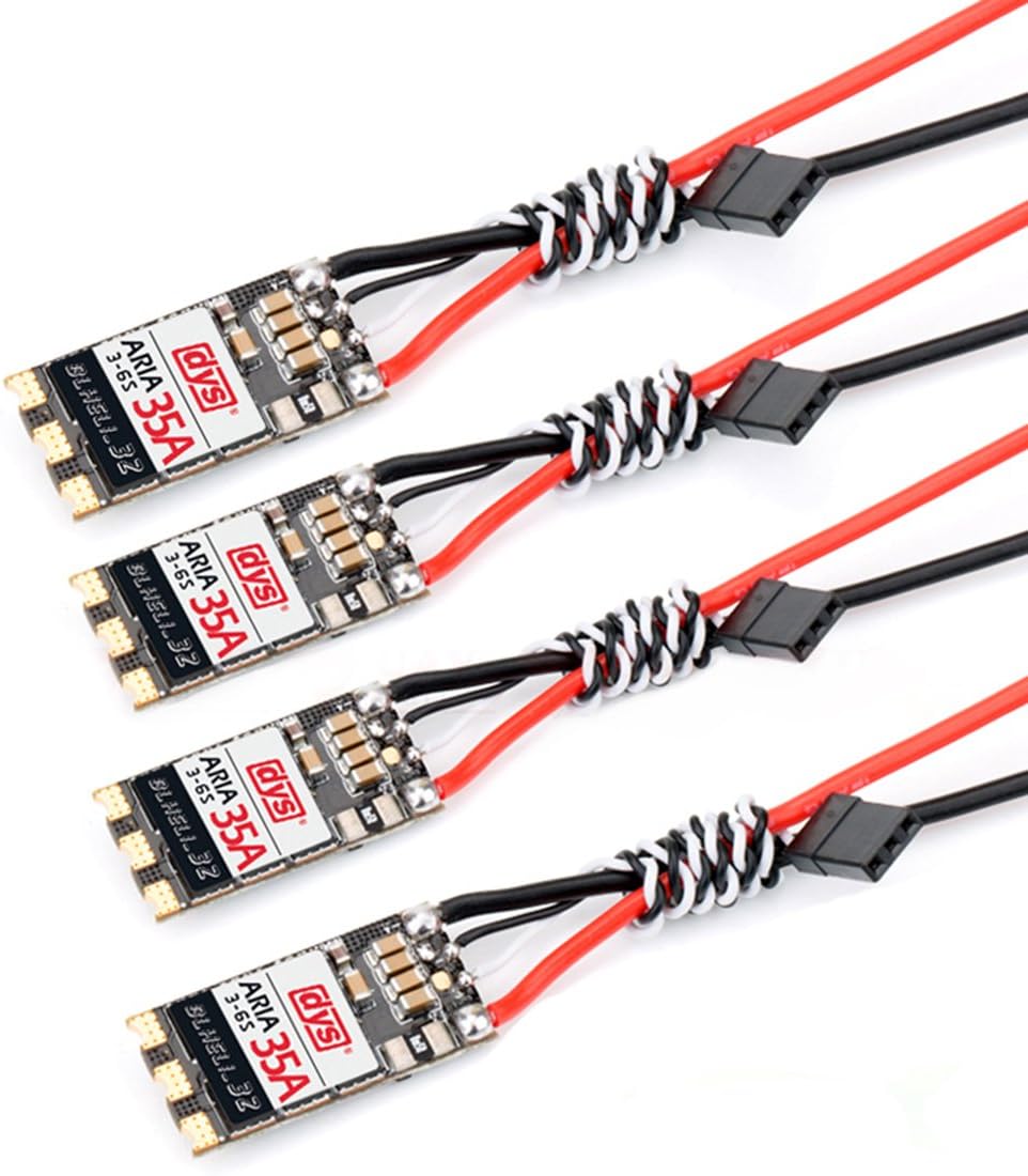 FPVERA 4PCS 35amp Brushless ESC DYS Aria 35A BLHeli_32 32Bit 3-6S Dshot1200 Built-in Current Meter Sensor Electronic Speed Controller for FPV Racing Drone