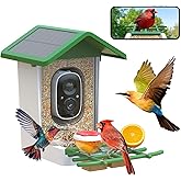 Smart Bird Feeder with Camera: Solar Powered Birdhouse with AI Recognition, Wireless Bird House with Camera for Outdoor, Unique Birthday Gifts for Mom Dad