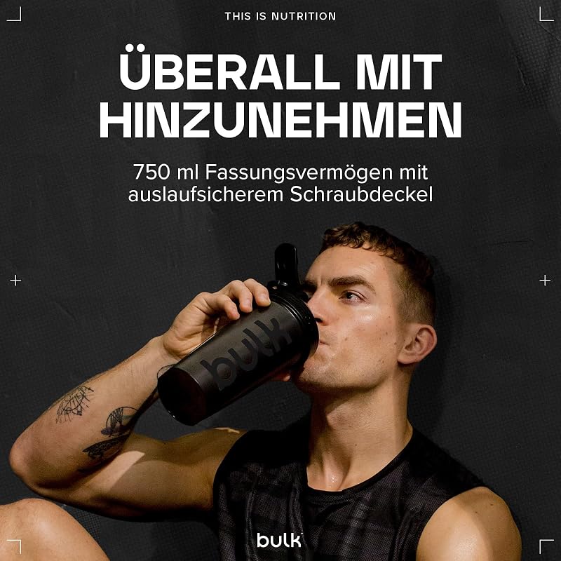 Iconic Protein Shaker Flasche, Jet Black, 750 ml