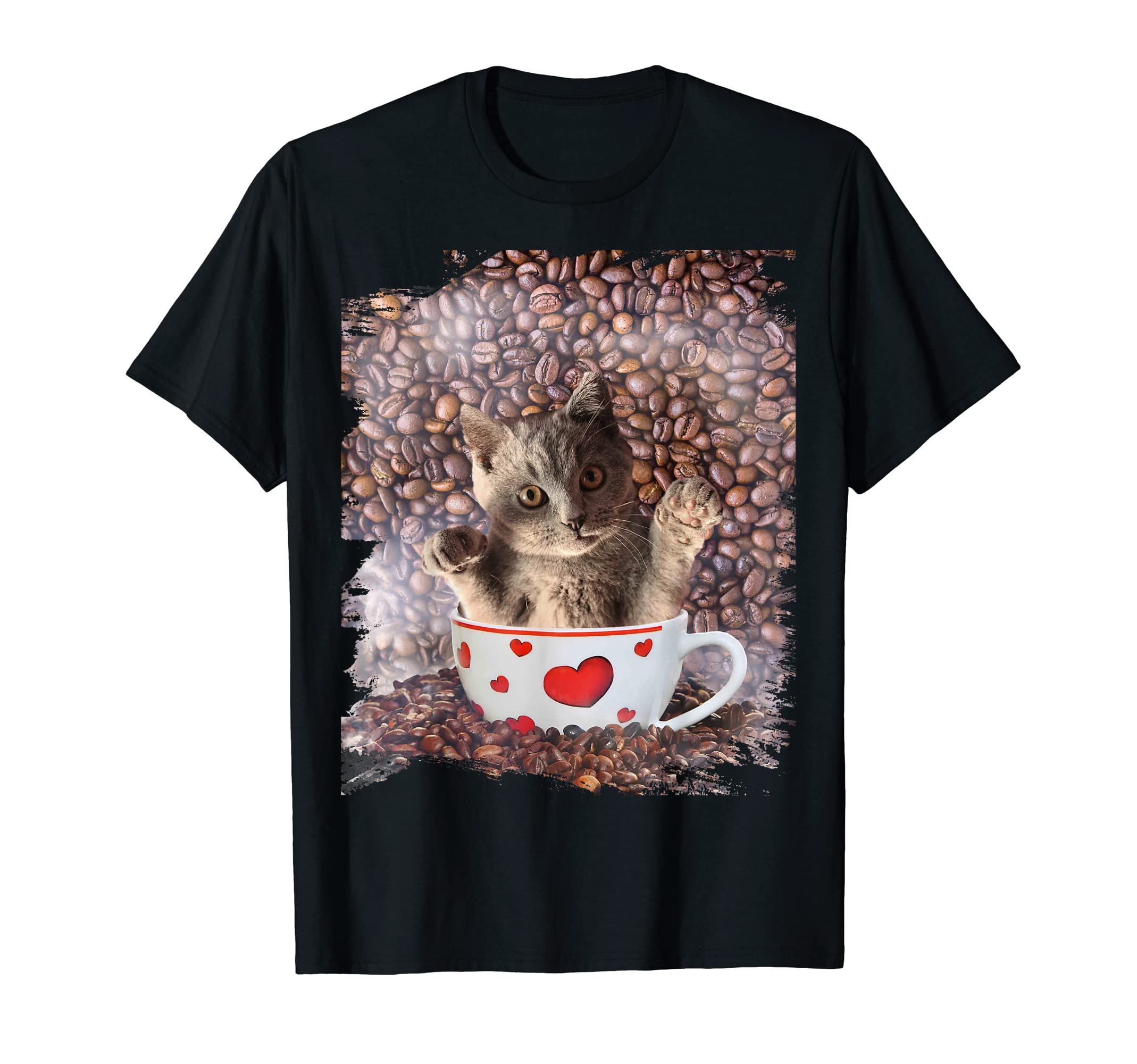Cute Kitty Cat Coffee Love & Self-Care T-Shirt