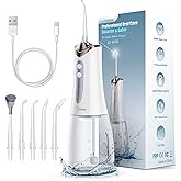 Lianox Cordless Water Flosser for Teeth Cleaning – 300ML Detachable Tank Oral Irrigator with 5 Tips & 5 Modes, IPX7 Waterproof, USB Rechargeable Dental Pick for Braces, Gums & Travel