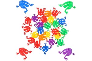 FUNOMOCYA 20pcs Plastic Jumping Frogs Toy Bouncing Frog Funny Party Favor for Boys and Girls Random Color