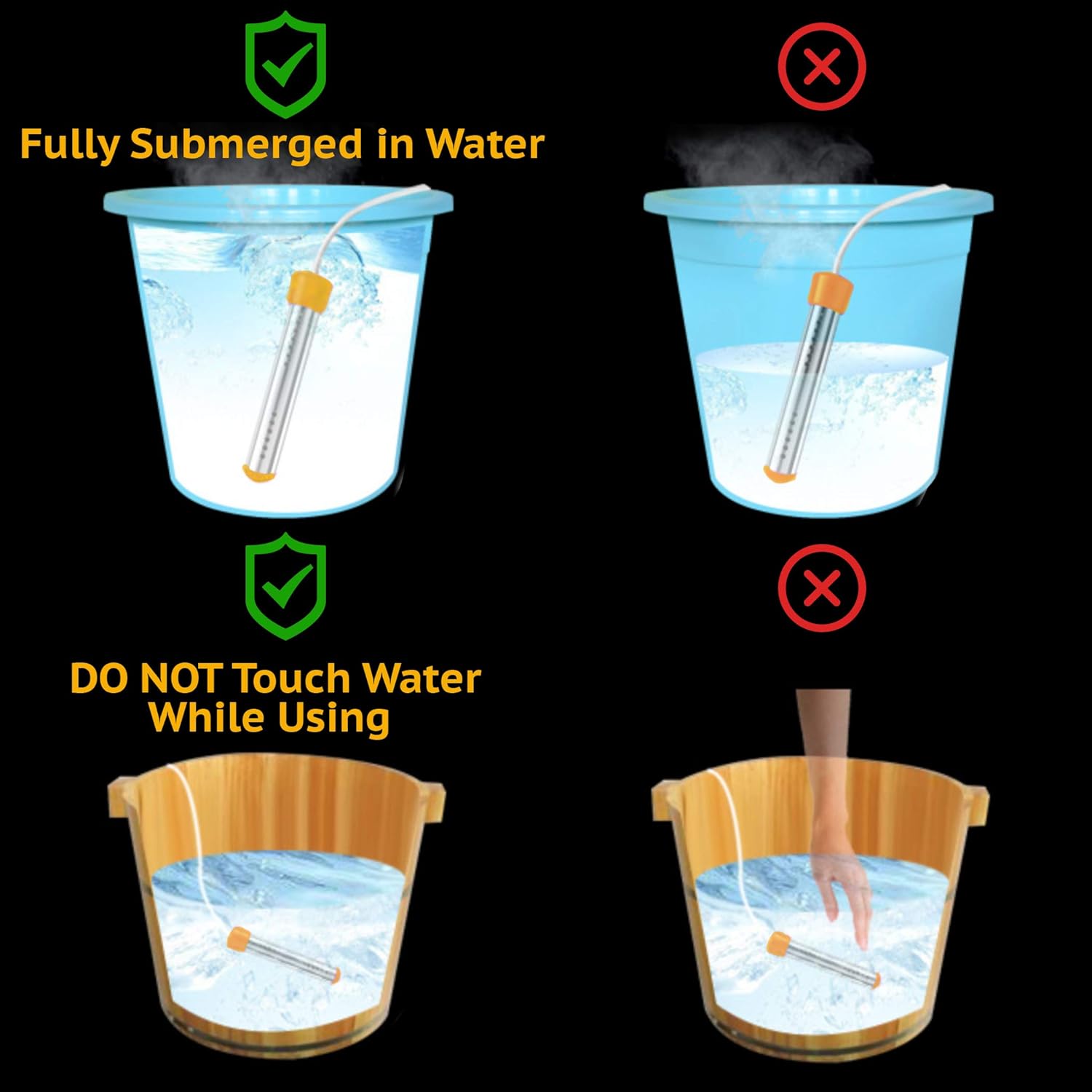 CalPalmy Pink Immersion Water Heater | Floating Stainless Steel Electric Heater Boiler Heats 5 Gallons of Water in Minutes | Great for Small Bath Tub/Inflatable Swimming Pool - U.S Version : Garden & Outdoor