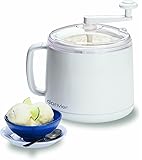 Donvier Manual Ice Cream Maker, 1-Quart, White