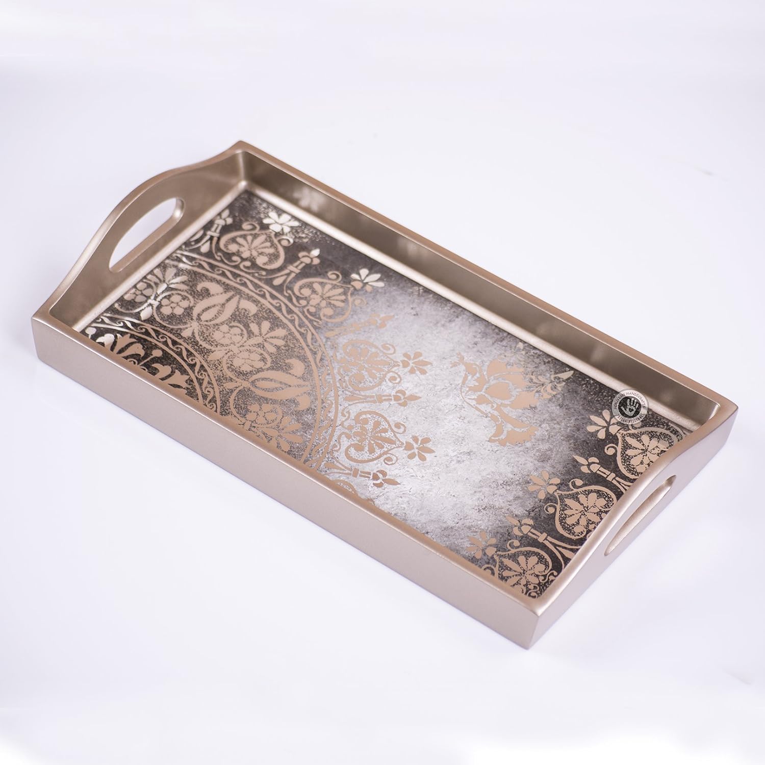 Amazon.com: Peruvian Eglomise Serving Tray with handle, Handmade Small