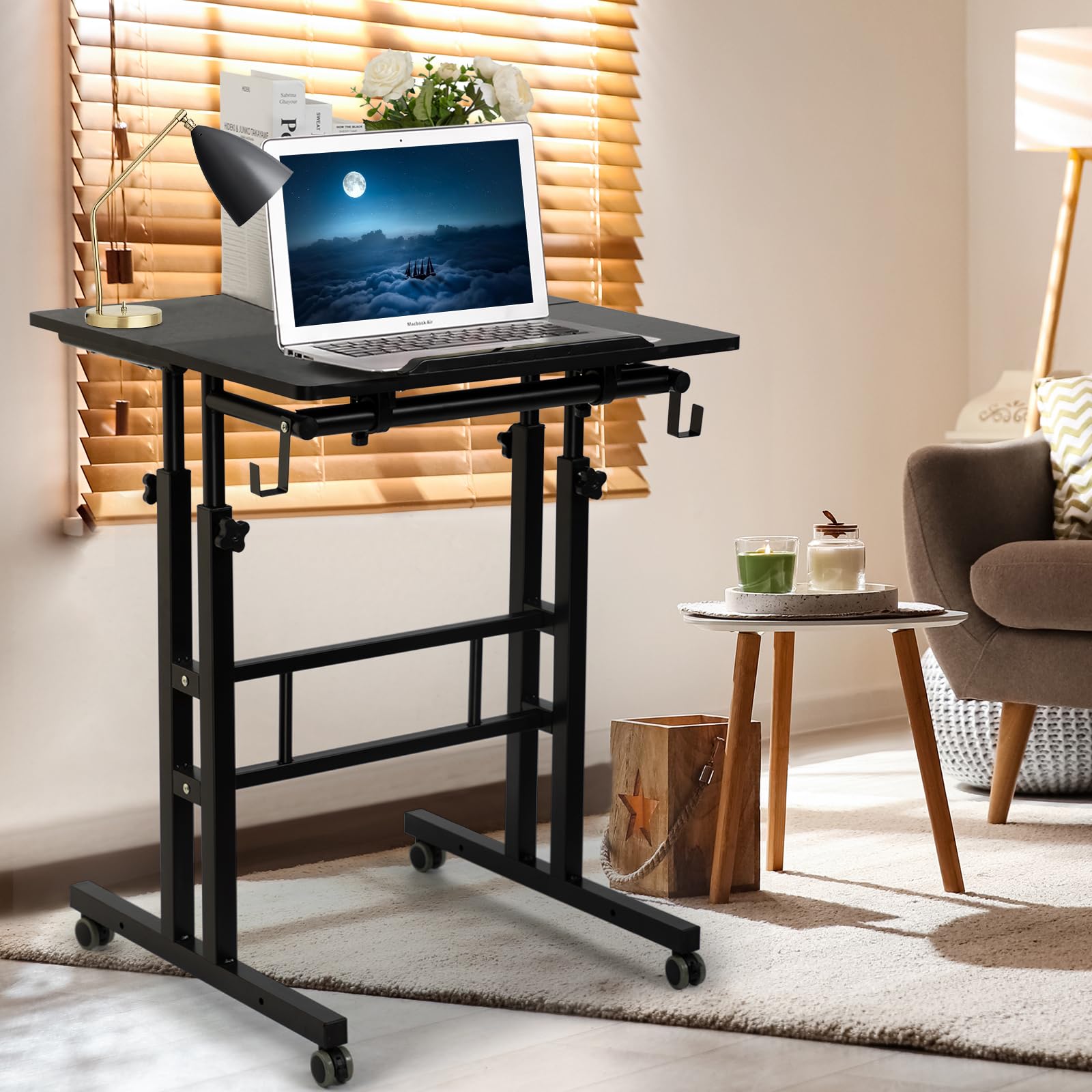 Mua SIDUCAL Mobile Standing Desk, Portable Stand Up Desk, Small ...