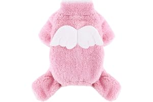 KOSIYI Dog Clothes for Small Dogs Girl Boy Spring Dog Pajamas, Dog Outfit Lightweight Velvet Pet Jumpsuit, Puppy Pajamas, Pjs, Cat Apparel, Onesie, Small, Pink