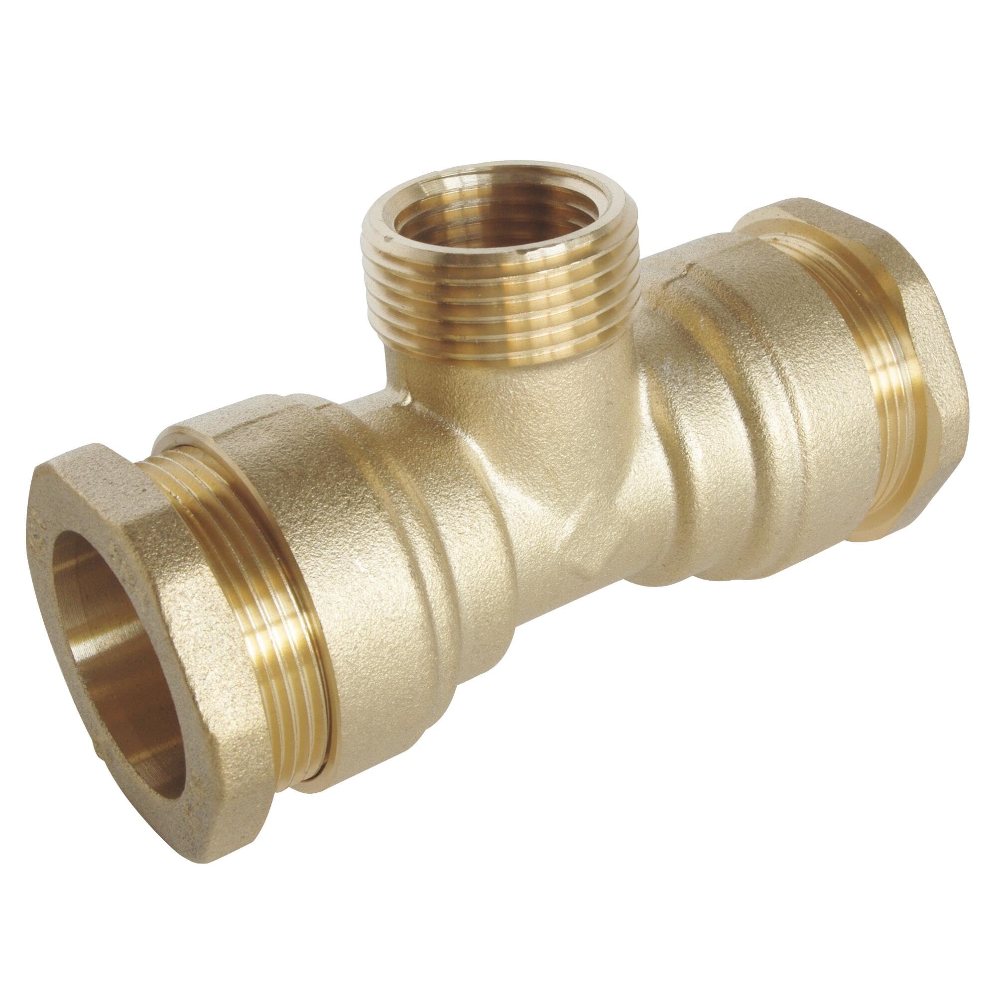 SOMATHERM FOR YOU - T-Piece Brass Male Thread in The Middle for PE Pipe D25 - M20/27 - Disposable mounting Technology Guarantees The Correct Installation of The Connection.