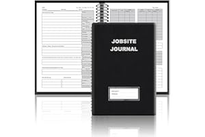 chiazllta Jobsite Journal 7x10 Inch Construction Daily Log Undated Daily Log Record Construction Planner with PU Leather Cover Work Project Management Notebook