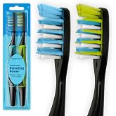 Amazon Basics Soft Toothbrushes for Adults - Pulsating Deep Cleaning with Soft Bristles, 2 Count, Assorted Colors, Packaging May Vary