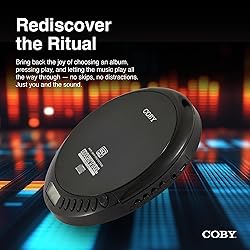 Coby Portable CD Player with Headphones, FM Radio