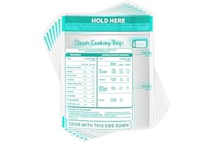 Resurhang 100 Pack Zipper Microwave Steam Bags Reusable Steam Cooking Bags for Vegetables Potatoes and Meat