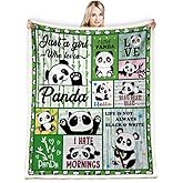 Juirnost Panda Blanket for Girls, Women, Kids, Teens - Throw for Couch, Bed, Sofa - Birthday Gift - 50"x60" Soft Cozy Fleece Plush Reversible Bear Themed Blanket