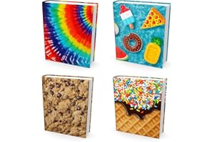 EUCATUS BEST PRODUCTS & GIFTS Easy Apply, Reusable Book Covers 4 Pk. Best Jumbo 9x11 Textbook Jacket for Back to School. Stretchable to Fit Most Medium Hardcover Books. Perfect Fun, Washable Designs for Girls, Boys, Kids and Teens