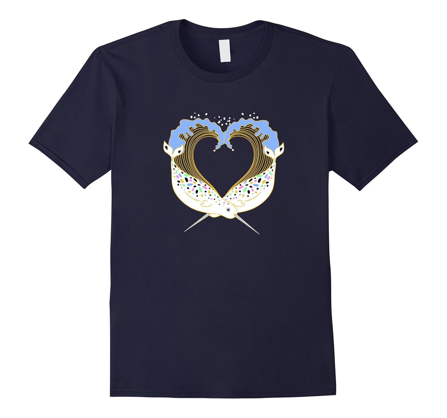 Narwhal Heart Sea Unicorn T-Shirt Novelty Gift Tee-ANZ