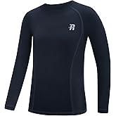 Runhit Boys Compression Shirt Kids Long Sleeve Athletic Undershirt Youth Quick Dry Base Layer for Football Baseball