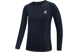 Runhit Boys Compression Shirt Kids Long Sleeve Athletic Undershirt Youth Quick Dry Baselayer for Football Baseball