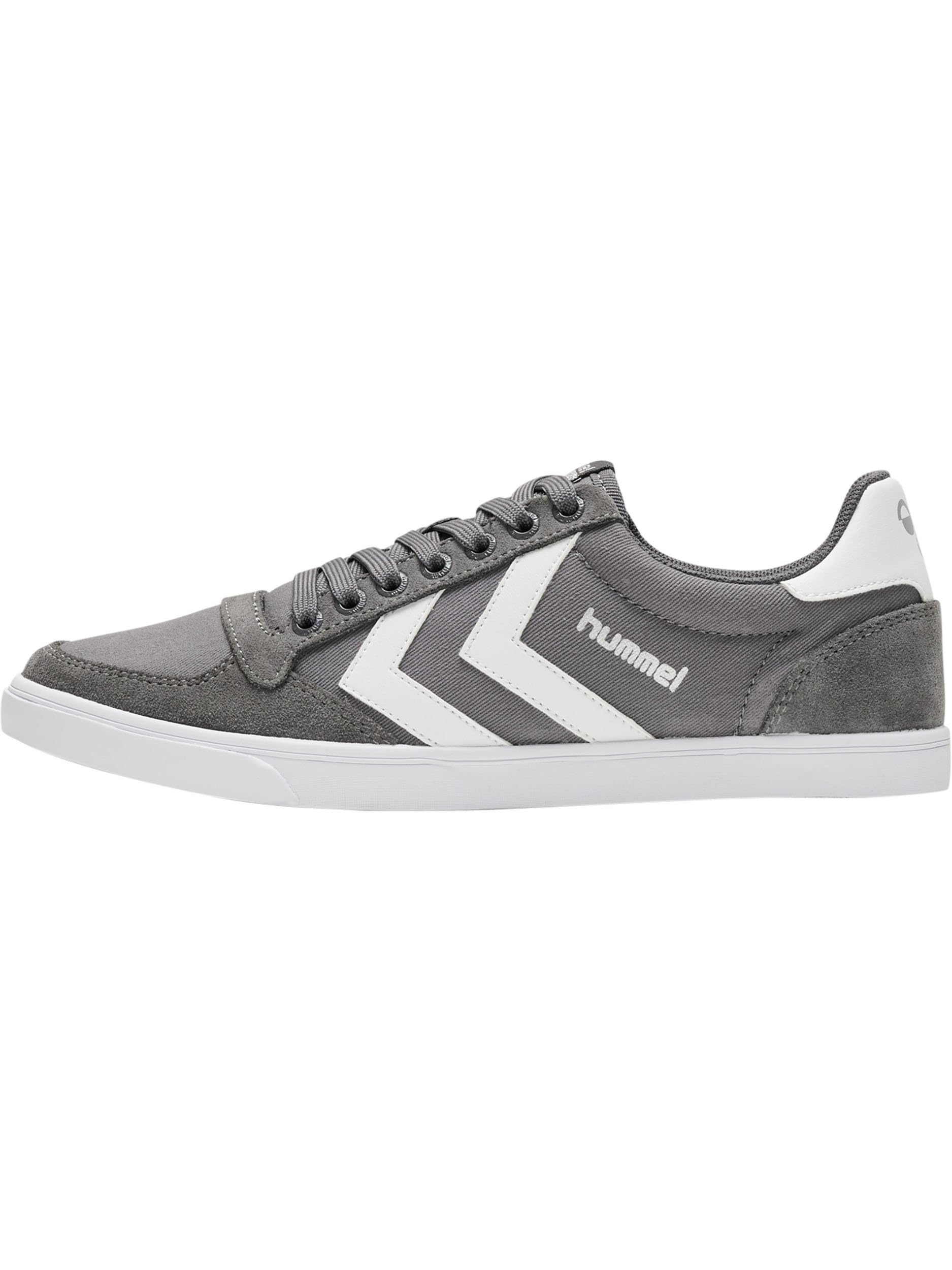 hummel Unisex Slimmer Stadil Low Sneaker, White/Grey, Size 45
