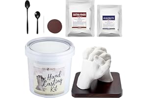 KOOL KRAFTS Hand Casting Kit for Couples, DIY Plaster Statue Molding Kit, Wooden Mahogany Base DIY Hand Mold Kit, Anniversary for Men, Women, Wedding Gift, Mother's Day Gifts for Wife, Valentine's Day Gift