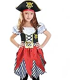 Lingway Toys Girls Deluxe Pirate Costume,Buccaneer Princess Dress for Kids