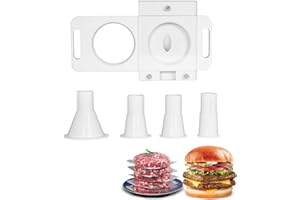 Hakka 3-in-1 Hamburger Patty Press Maker and Sausage Stuffer Kit, Plastic Burger Former, Meat Patty Mold, Sausage Filler Tool