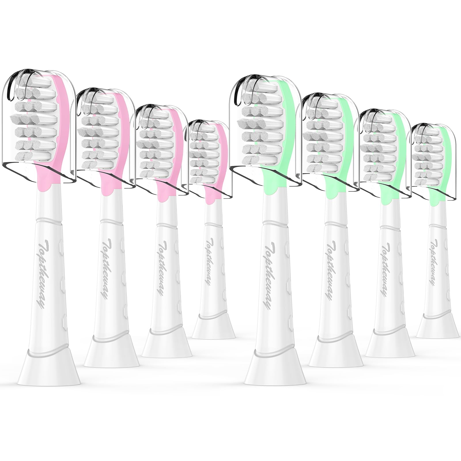 Photo 1 of Toptheway Kids Toothbrush Heads for Philips Sonicare: Kids 7+ Standard Sonic Replacement Toothbrush Heads Compatible with Philips Sonicare, Pink Girl Green Boy 8 Pack