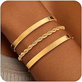 ZOERAY Silver Gold Bangle Bracelets for Women Non Tarnish 14k Gold Plated Stackable Cuff Bracelets for Women Trendy Cubic Zirconia Stainless Steel Chunky Bracelet Stack Set Waterproof Jewelry Gifts