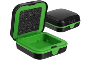 Telooco Hearing Aid Case 2.87 * 2.83 * 1.26in Hearing Aid Case Hard Pocket Size Cushioned Interior Drop-Resistant and Durable for Daily Use and Travel (Black)