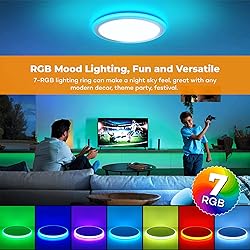 BLNAN RGB Led Flush Mount Ceiling Light with Remote