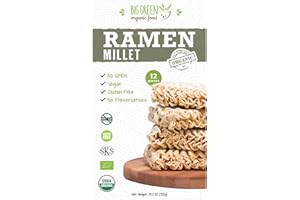 Big Green Organic Food- Organic Millet Ramen, Gluten-Free, Lectin-Free, Non-GMO, Vegan, Wheat and Rice Alternative (2.11 Ounce (12 Pieces))