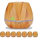 Miserwe 550ML Ultrasonic Humidifier Essential Oil Diffuser Portable Aromatherapy Diffuser Cool Mist Humidifiers with 7 LED lights, Waterless Auto Shut-off Air Purifiers for Office Bedroom Baby Room Yoga Pet Room Spa