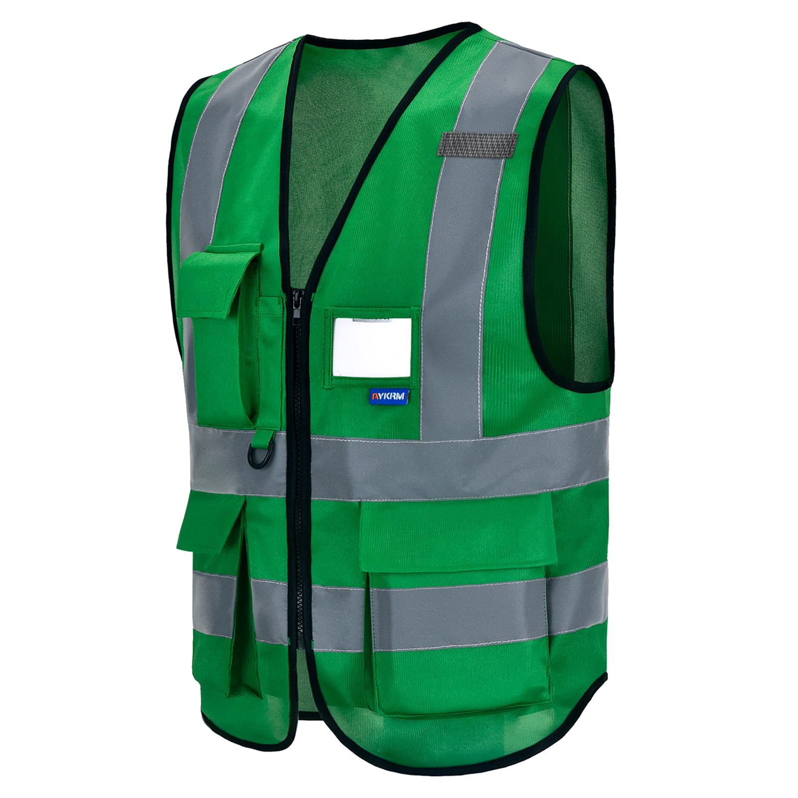 First aider hi viz vest dark green XXL hi vis Zipper Front High Visibility vest Hi Vis Executive Vest Waistcoat with Phone & ID Pockets — image 1