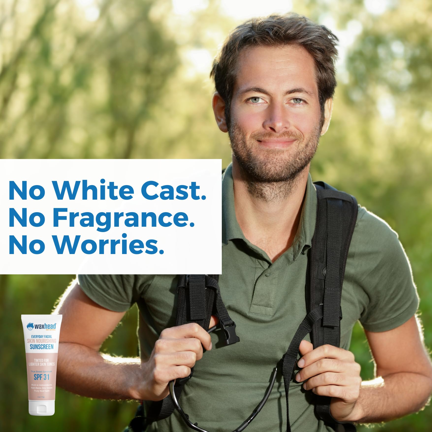 Waxhead Tinted Mineral Sunscreen for Face – Sheer Glow BB Cream Moisturizer with SPF 31, Non-Nano Zinc Oxide, Unscented, Non‑Comedogenic Mineral Facial Sunscreen, Primer under Makeup (Light Tint 4oz)