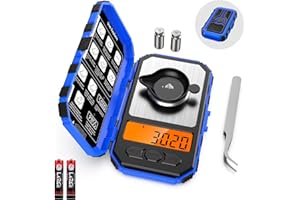 KeeKit Digital Pocket Scale, 50g 0.001g Professional Milligram Scale, Portable Postal Scale with 20g Calibration Weight, LCD Backlit Display for Food, Tablets, Jewelry, Blue
